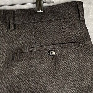 HUGO BOSS Men's Wool Dress Pants Brown Flat Front Size 38x27